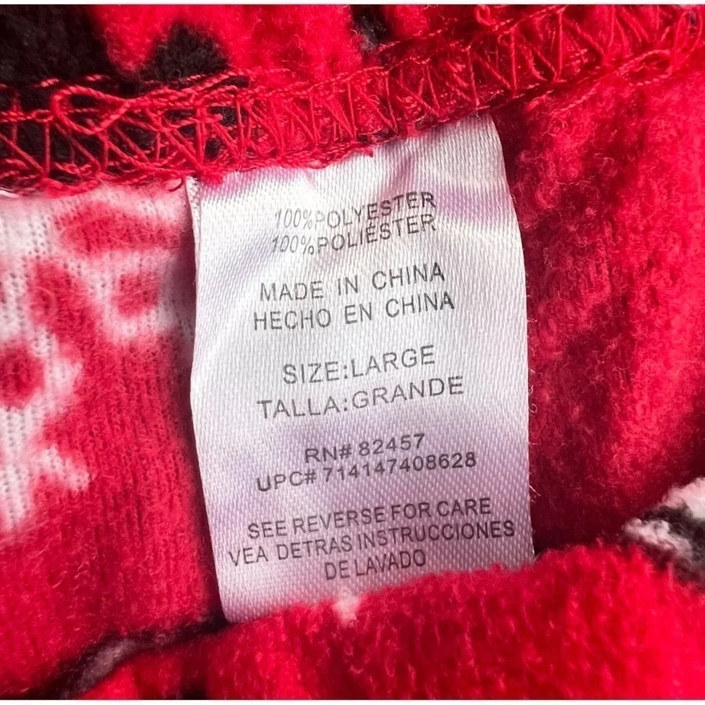 Disney Women’s Mickey and Minnie Fleece Christmas Pajama Pants Red Size Large - Picture 3 of 5